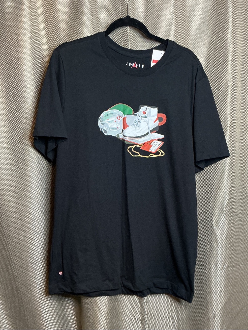 Jordan Black Short Sleeve Tee with Sneaker Graphic